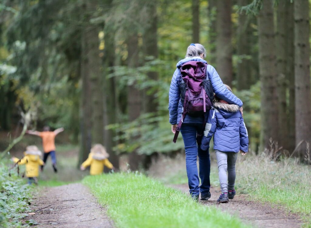 family walking in scotland