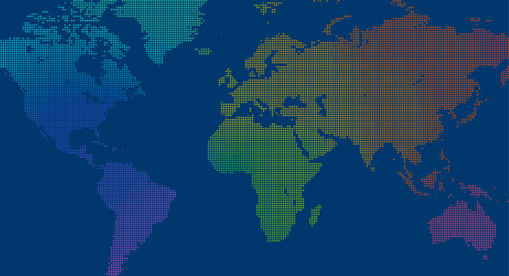 multicoloured world map