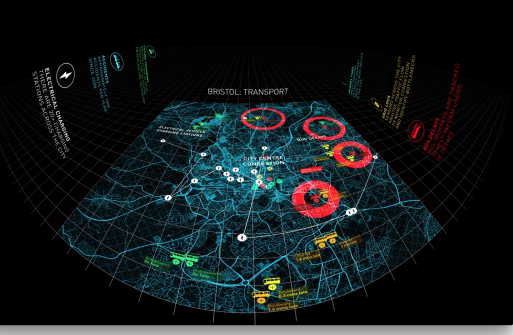 Bristol transport map on screen