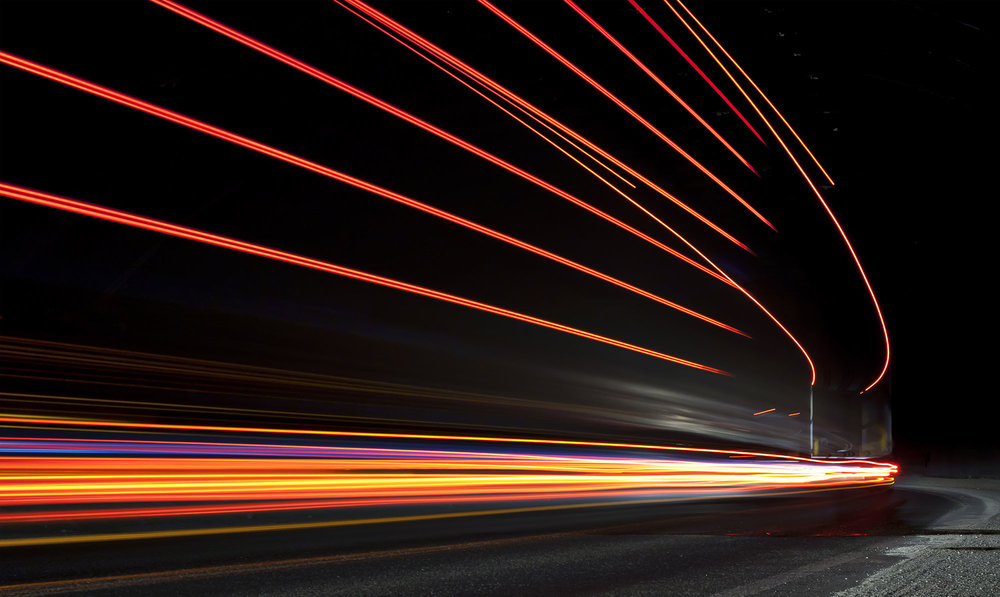 light trail from vehicle rear lights