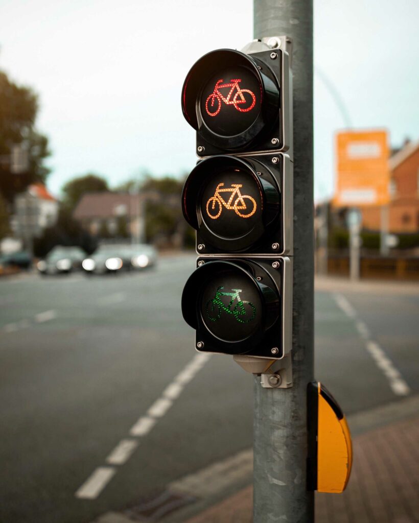 illuminated cycle traffic lights