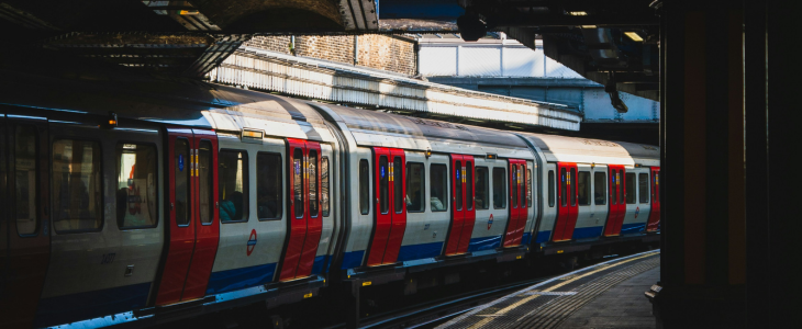 Train at UK station by Danny Taing